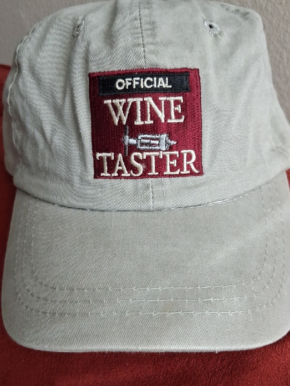 Fahrenheit Beige Baseball Cap with Red Wine Taster Patch